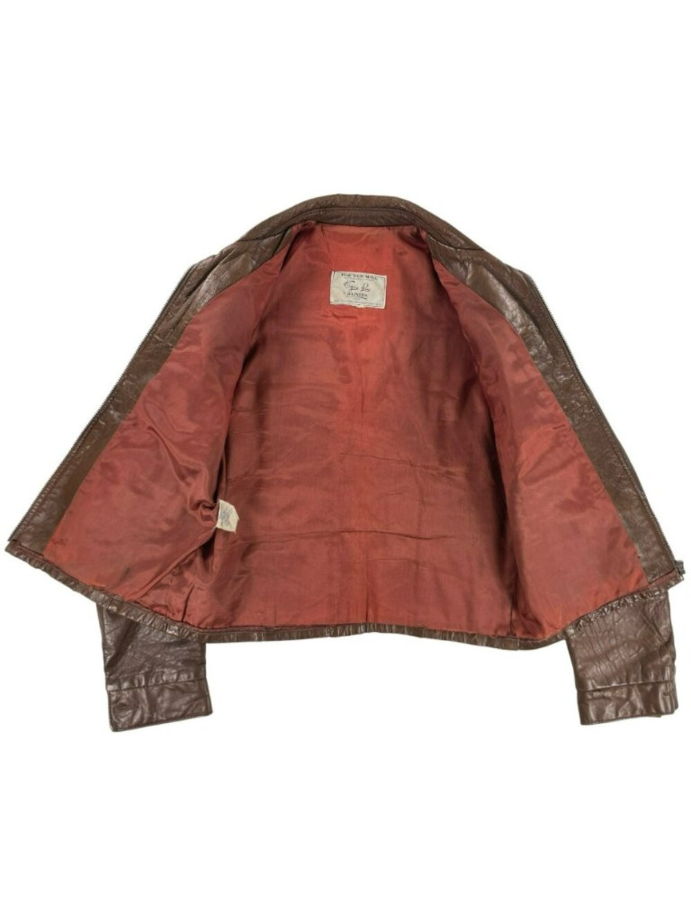 Vintage Leather Jacket-The Old Mill Glen Laine by Bainton Brown W/Red Lining - Picture 8 of 16